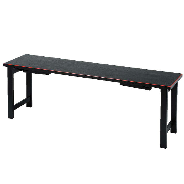 【寺院用仏具】 寺院用机 共用法事机 600 黒面朱 巾180cm&times;奥行60cm 日本製【送料無料】【仏事 法要 法事 法事用 寺院用 テーブル 寺院仏具 客殿用 会合 会合用 仏具 法事机 机 お盆用品 お彼岸 国産品 折り畳み 折りたたみ】｜仏壇 盆提灯 数珠の仏壇屋滝田商店