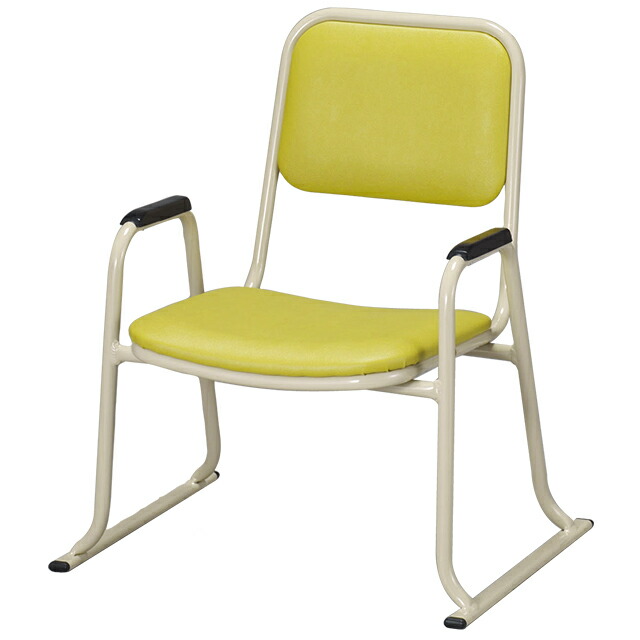 肘付本堂用お詣り椅子 AL-300E 軽量(アルミ製) 巾53cm×奥行49cm