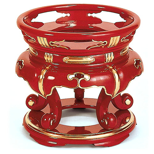 【寺院用仏具】丸金台・丸型磬子(けいす)台 朱塗り 1.3尺 手摺の内径39cm×高さ39cm 大徳寺リンをのせるりん台 【送料無料】【寺院仏具日本製 国産品 お彼岸】