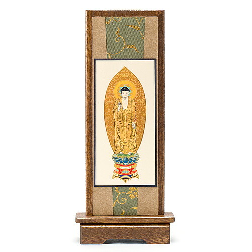 照明ランプ掛軸 舟阿弥陀如来(浄土宗) 中 高さ27.2cm×巾9.8糎 \u003cBR\u003e\u003cBR\u003e【貨物輸送無料】【御盆装置 仏具 お大悟】