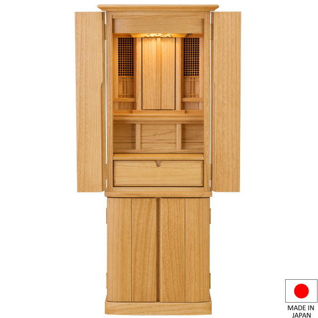 祖霊舎 モダン・家具調 神徒壇 台付型(床置き) 40号(弦印) 日本製 高さ120cm×巾46.5cm 【送料無料】【室内設置無料】【神具 御霊舎 祭壇宮 現代型 リビング インテリア 祖霊舎 神徒壇 霊璽 御霊代 神道 国産品】