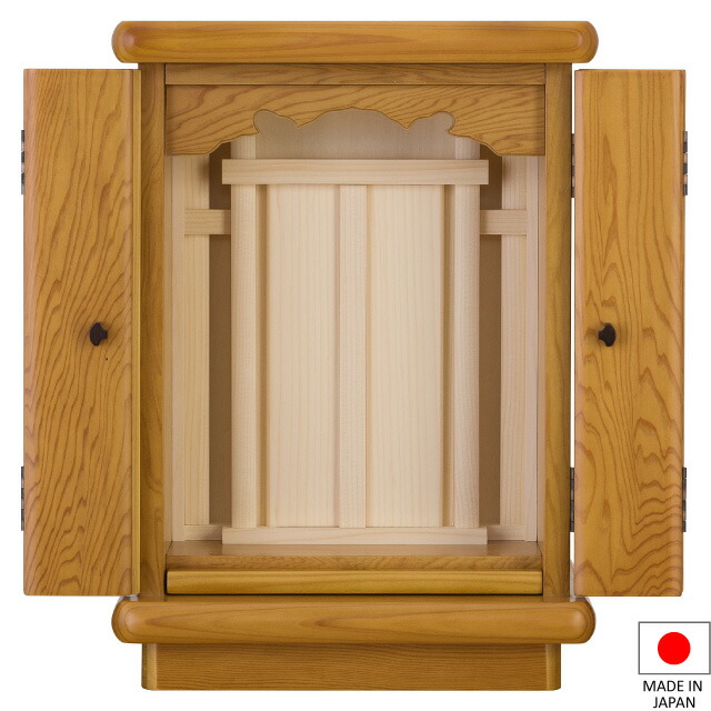 今めかしいミニ祖霊舎(神徒壇) 春風 屋久杉 13号 日本製 高さ40cm×巾29珊\u003cBR\u003e\u003cBR\u003e【貨物輸送無料】【神具 御霊舎 聖餐台宮 今めかしい ミニ 室内装飾 リビング パウダーコンパクト ごく小さい 祖霊舎 神徒壇 神道 国産品】