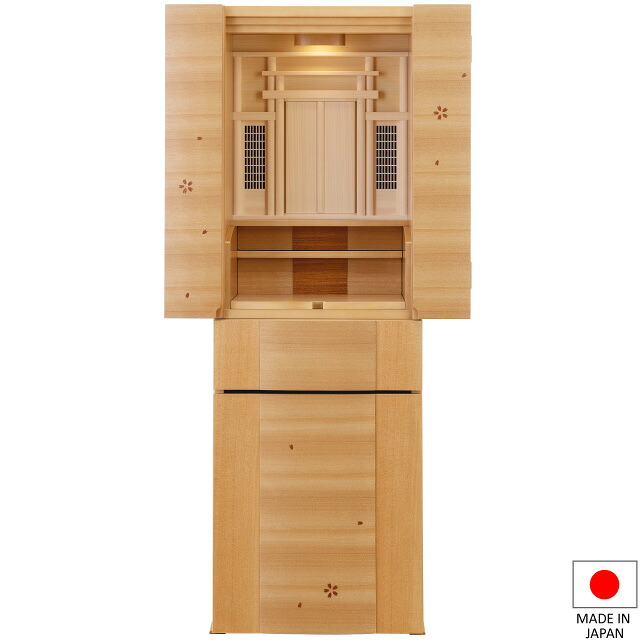 祖霊舎 今めかしい 神徒壇 このはな 桜花脣入り口・入口 腰掛け付 40号 床置き 日本製 高さ120cm×巾41珊\u003cBR\u003e\u003cBR\u003e【貨物輸送無料】【室内据え付ける無料】【神具 御霊舎 聖餐台宮 納骨 リビング 家具調 今日このごろ 祖霊舎 神徒壇 霊璽 御霊代 神道 国産品】