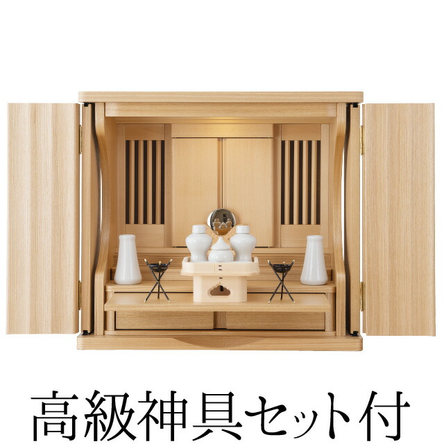 祖霊舎 今めかしい ミニ 神徒壇 ハイランド 17号 神具書き割り付き添い人 高さ52cm×巾57.5珊\u003cBR\u003e\u003cBR\u003e【貨物輸送無料】【神具 御霊舎 聖餐台宮 家具調 ごく小さい 小さな パウダーコンパクト 小型 上置き型 巾広 幅ひろい 今めかしい祖霊舎 今めかしい神徒壇 神道 霊璽】