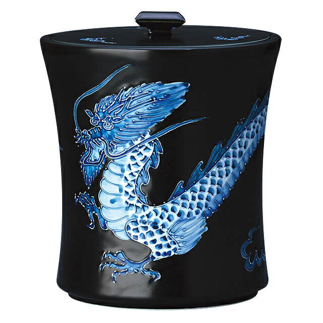 骨壷（骨壺） 有田焼 天翔龍 5寸 高さ約17.5cm&times;胴径約13cm 【送料無料】【仏具 骨つぼ 分骨つぼ 分骨壷 分骨壺 手元供養 お墓 納骨 遺骨 お骨入れ 埋葬 墓じまい】｜仏壇 盆提灯 数珠の仏壇屋滝田商店