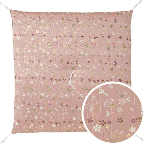 目の前座蒲団 新錦 美桜 サクラ色 横63cm×縦64糎\u003cBR\u003e\u003cBR\u003e【貨物輸送無料】【御盆装置 仏具 お大悟 仏壇用座蒲団 仏前座蒲団 法事座蒲団 法要座蒲団 仏壇 仏事 御盆 お寺さま用 金襴 座蒲団】