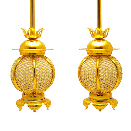 仏具 仏壇用灯篭 一対 Amazon｜仏壇屋 滝田商店 置き灯篭 丸型 ブロンズ 5寸(一対)(高