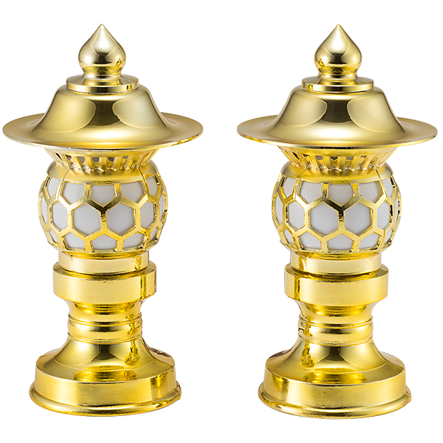 置き灯篭 藤田型 5寸(一対) - 冠婚葬祭、宗教用品