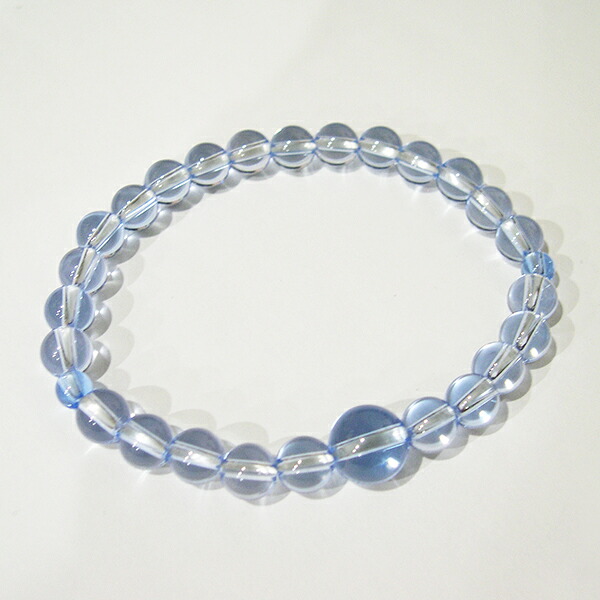 【ブルークォーツ 念珠】【青石英】【ブレスレット 子守り】【腕輪】Round Brace  ブルークォーツ【楽ギフ_荷造り選りわける】