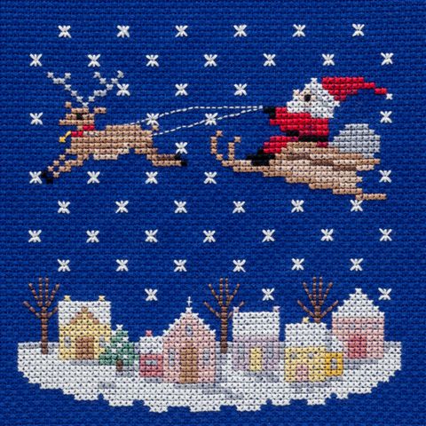クロスステッチ完成品　クリスマス　刺繍 楽天市場】【Brodees】 クロスステッチ 刺繍キット K264 木組の家の