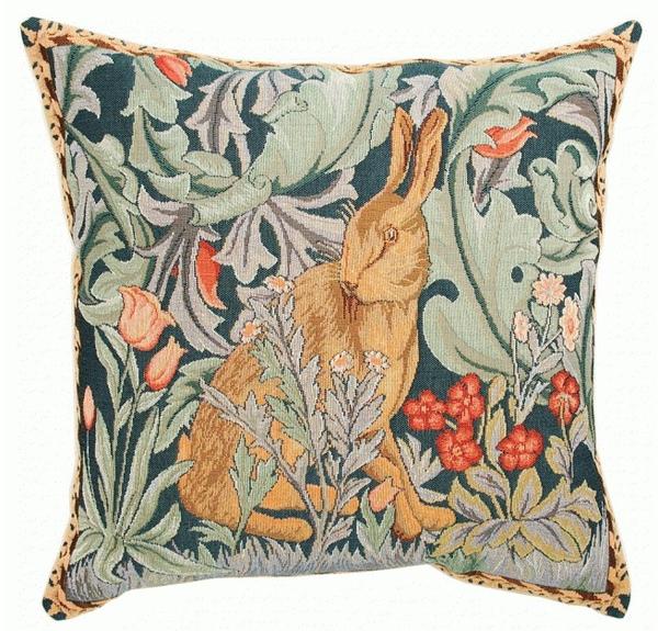 【ART de LYS】 William Morris 8770D Rabbit （右向き） 座布団取りまかなう （36珊角） 【貨物輸送無料】【HLS_DU】