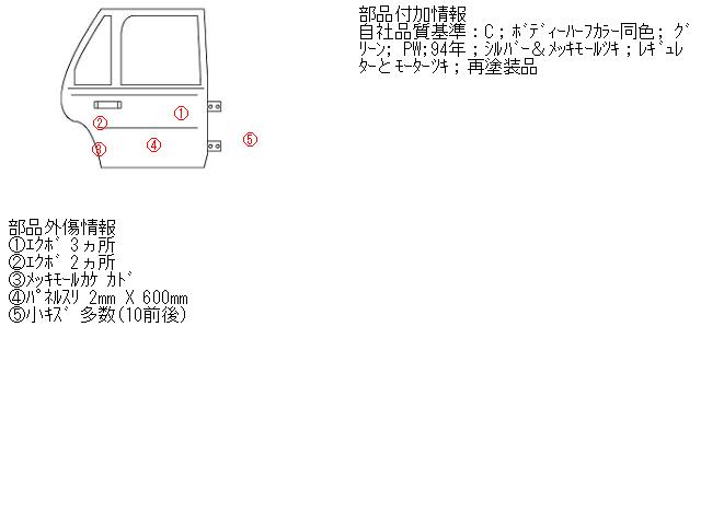 【中古】中古部品 ビュイック パークアベニュー BC33D 右ﾘｱﾄﾞｱ 【3310070100-000644363713300】
