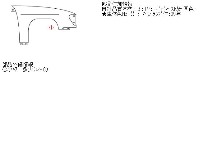 【中古】中古部品 ベンツ Aクラス 168033 右ﾌﾛﾝﾄﾌｪﾝﾀﾞｰ 【3310070100-000566897610600】