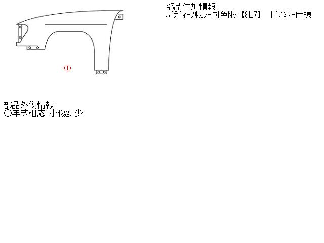 【中古】中古部品 ナディア SXN10 左ﾌﾛﾝﾄﾌｪﾝﾀﾞｰ 【3310160100-000897120010700】