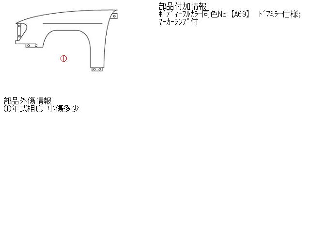 【中古】中古部品 ミラージュディンゴ CQ1A 左ﾌﾛﾝﾄﾌｪﾝﾀﾞｰ 【3310160100-000956252010700】