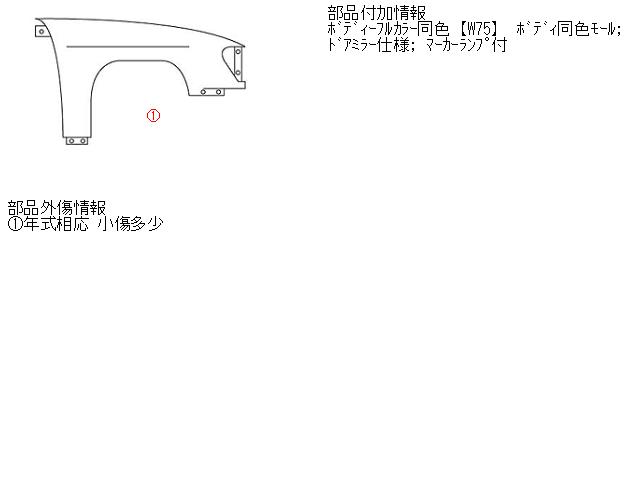 【中古】中古部品 ＲＶＲ N61W 右ﾌﾛﾝﾄﾌｪﾝﾀﾞｰ 【3310160100-001089621310600】