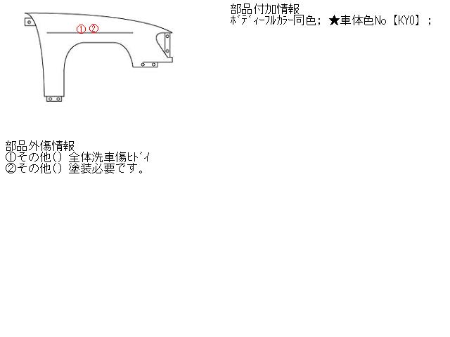 【中古】中古部品 ランディ SC25 右ﾌﾛﾝﾄﾌｪﾝﾀﾞｰ 【3310160100-001400960510600】