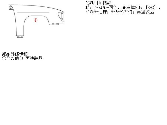 【中古】中古部品 マーチ AK12 右ﾌﾛﾝﾄﾌｪﾝﾀﾞｰ 【3310160100-001409324410600】