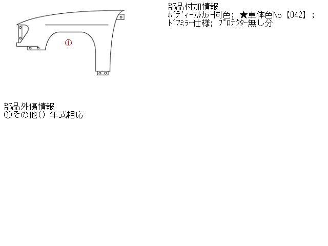 【中古】中古部品 ノア AZR60G 左ﾌﾛﾝﾄﾌｪﾝﾀﾞｰ 【3310160100-001415863810700】