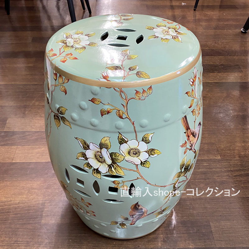 楽天市場】☆Summer Sale!☆ 陶器製 シノワズリスツール 高さ44cm 花台 スツール おしゃれ 上品 花柄 椅子 庭 ガーデン 陶器  アジアン家具 和 シノワズリ 丸型 円柱 錆びない 玄関 ガーデニング バルコニー ベランダ エントランス 屋外 北欧 腰掛け : 直輸入ＳＨＯＰ ｅ  ...