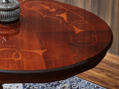 イタリア製 象嵌テーブル オーバル アンティーク 4人食堂 イタリア家具