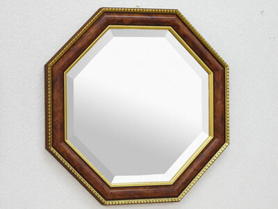 楽天市場】ゴールドオクタゴン 八角ミラー 壁掛け鏡 縁起の良い八角形