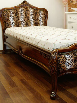 E Collection Baroque Bed Pocket Coil Mat With Single Leopard Baroque Bed Pocket Coil Mat With Single Leopard Print Fabric