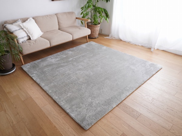 【メーカー直送】 トシシミズ MS-305-190X190-CGY 190x190cm正方形 2畳 ラグ リビング マット おしゃれ 床暖ホットカーペット 洗える EXマイクロ2層ウレタンラグ クールグレー｜コネクト オンライン