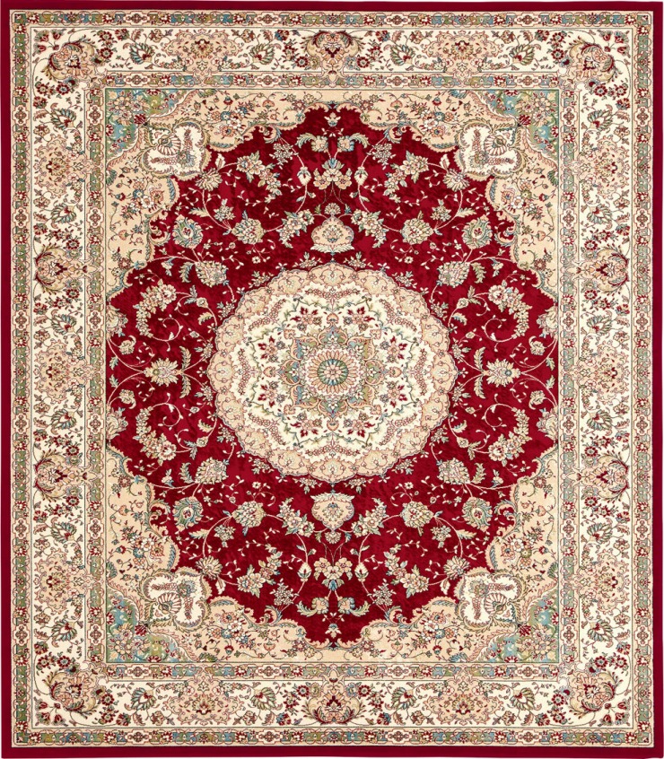 【メーカー直送】 カーペット ラグ マット 約3畳 195×250 レッド ペルシャ絨毯風 モケット織 ベルギー産 グラン 14668-1060 Globe ディーパス