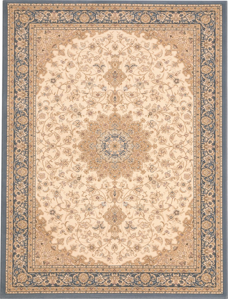 【メーカー直送】 カーペット ラグ マット 約6畳 240×340 ブルー ペルシャ絨毯風 ウィルトン織 ベルギー産 ルル 7280-6454 Globe ディーパス