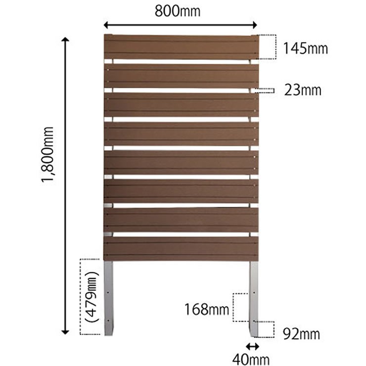 【メーカー直送】 おしゃれ 庭 屋外 分割式スタイリッシュフェンス 1800×800mm アーバン 単品 人工木 4524804135103