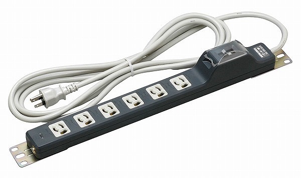 MR7835TJ5 明工社 ブレーカ搭載形 45コ口抜け止め接地コンセント 20A漏電ブレーカ付 VCTF 5m|コネクト オンライン