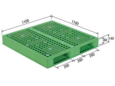 【メーカー直送】 【法人限定・個人宅配送不可】 R2-1111 サンコー プラスチックパレット 三甲 グリーン （プラパレ）