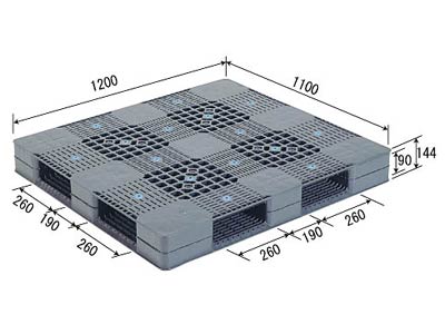 【メーカー直送】 【法人限定・個人宅配送不可】 R4-1112 サンコー プラスチックパレット 三甲 グレー （プラパレ）