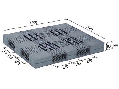 【メーカー直送】 【法人限定・個人宅配送不可】 R4-1113 サンコー プラスチックパレット 三甲 グレー （プラパレ）