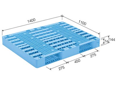 【メーカー直送】 【法人限定・個人宅配送不可】 R2-1114-3 サンコー プラスチックパレット 三甲 ライトブルー （プラパレ）