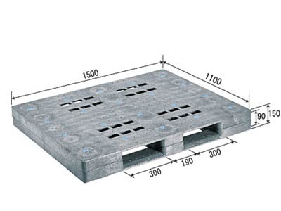 【メーカー直送】 【法人限定・個人宅配送不可】 D-1115F サンコー プラスチックパレット 三甲 グレー （プラパレ）