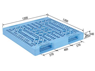 【メーカー直送】 【法人限定・個人宅配送不可】 R2-1313 サンコー プラスチックパレット 三甲 ライトブルー （プラパレ）