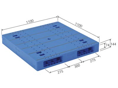 【メーカー直送】 【法人限定・個人宅配送不可】 LX-1111R2-2 サンコー プラスチックパレット 三甲 ブルー (プラパレ)