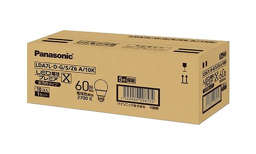 Panasonic LDA7N-D-G/S/Z6 LED電球 10個入 LDA7LDGSZ6F-pana 電球 LED電球 一般電球タイプ 電球色 E26