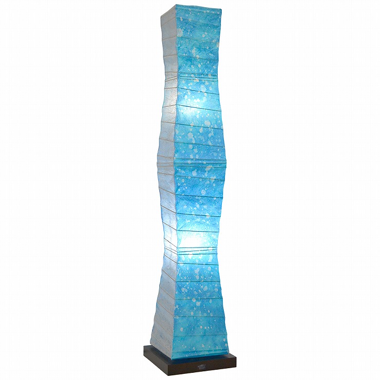 【メーカー直送】 B-150-LD 彩光デザイン 和風フロアスタンド tree(ツリー) ラグーン×小倉流紙ブルー LED(昼白色)