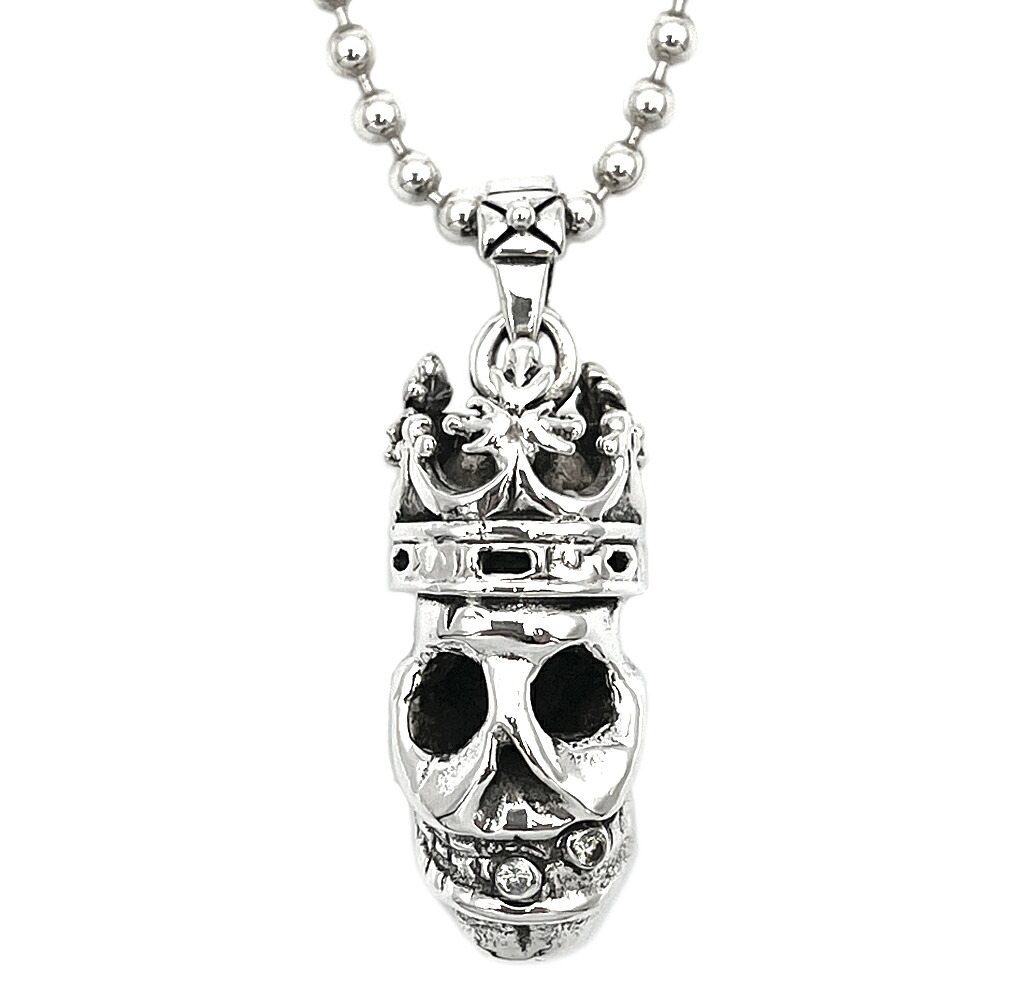 エキシビジョニスト Exhibitionist ウッドスカルwクラウンペンダント Voodoo Skull w Crown