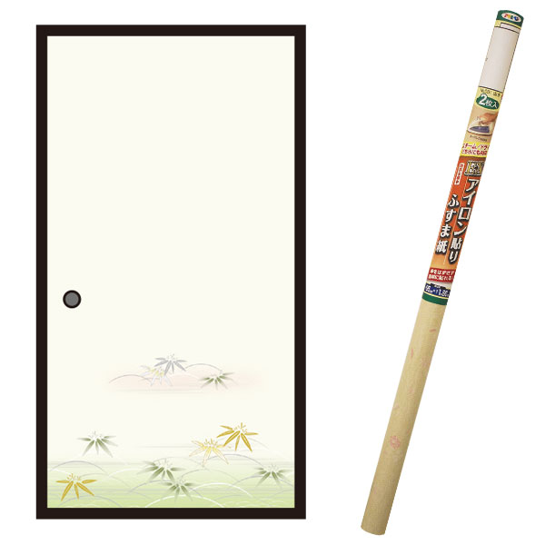 襖紙 EXアイロン貼りふすま紙 2枚入 笹舟 ×4本 幅95cm×長さ180cm No.203 アサヒペン ふすま紙 アイロン ふすま 襖張り替え 襖紙 和モダン 襖紙 おしゃれ