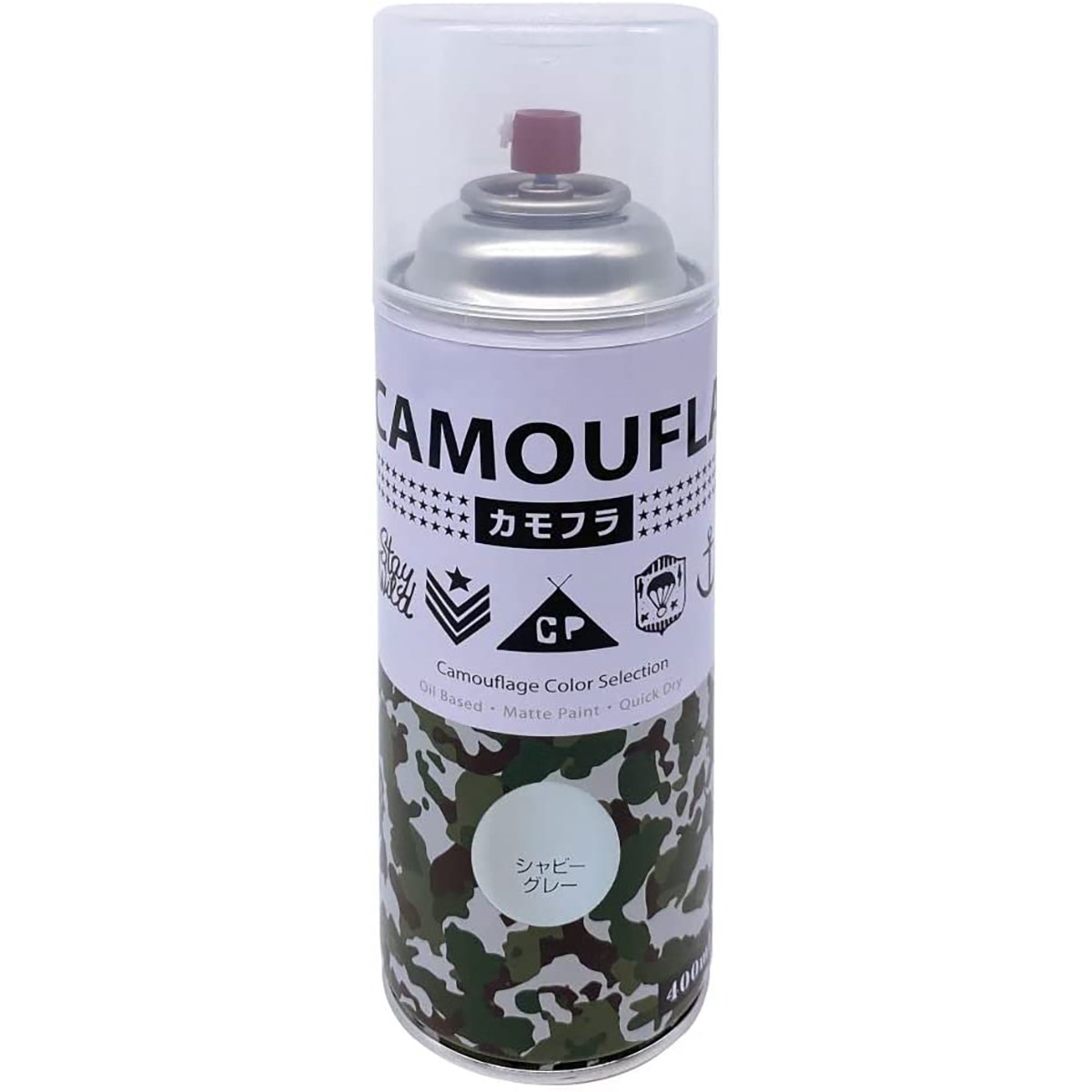 絵の具 カモフラスプレー 400ml ×12本 シャビーグレー ニッペ 吹き付ける絵の具 吹き付ける 油性絵の具 混凝土絵の具 絵の具 油性 色つや吹き付ける 変装