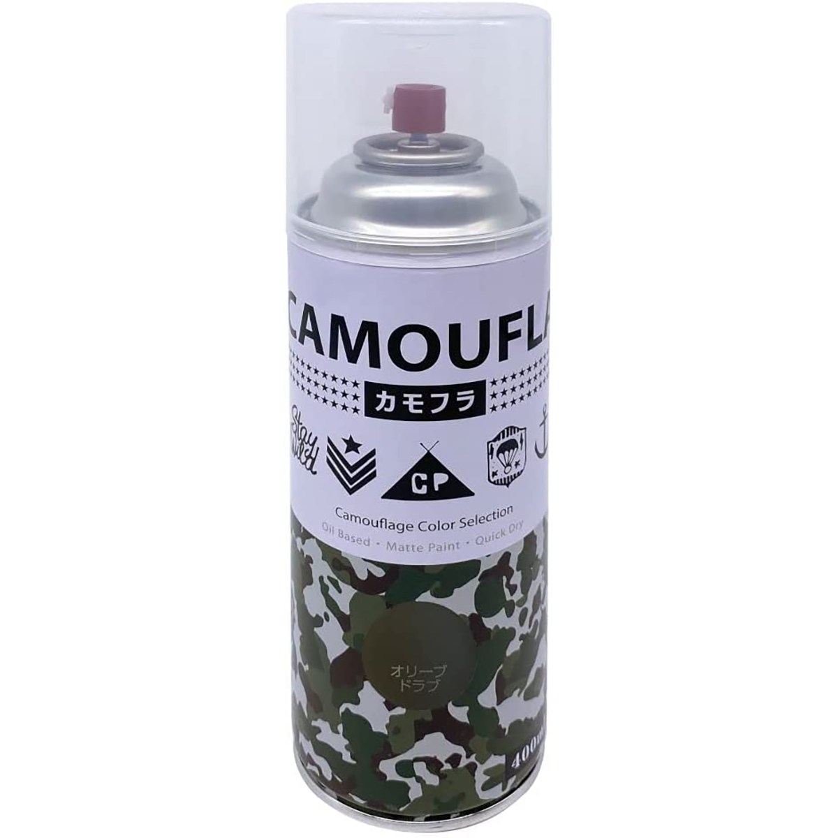 絵の具 カモフラスプレー 400ml ×12本 オリーブドラブ ニッペ 吹き付ける絵の具 吹き付ける 油性絵の具 混凝土絵の具 絵の具 油性 色つや吹き付ける 変装