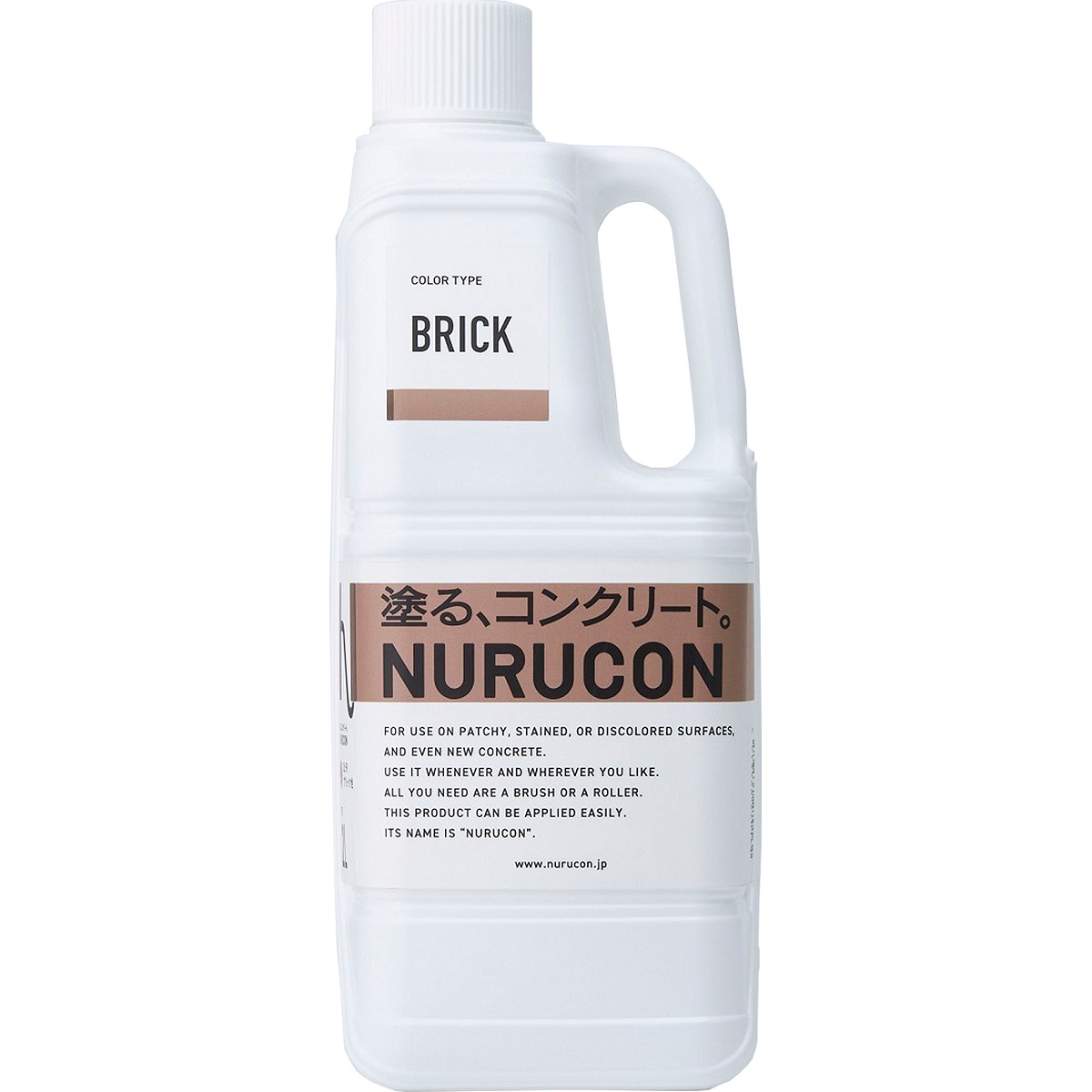 塗料 ヌルコン 2L &times;6缶 ブリック タイハク by QUEBIC ペンキ 水性塗料 水性ペンキ コンクリート用 化粧剤 化粧材 化粧仕上げ 水性コンクリート用化粧剤 NURUCON｜イーダイク