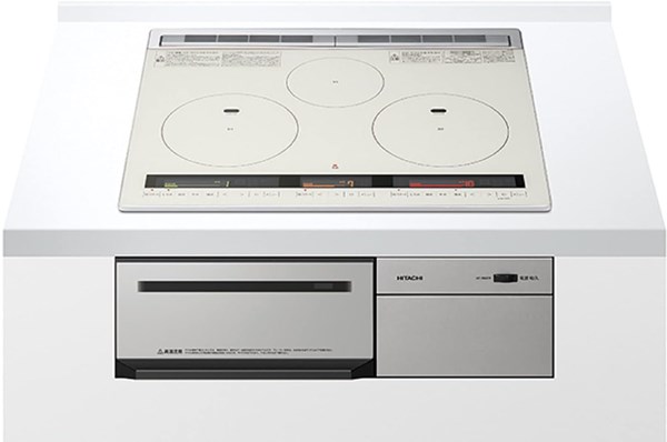 「店卸し資産あります」日立 ビルトはたご屋 IH煮炊き暖房器 火加減マイスター 幅60珊 3口IH ラク旨食べ物屋\u0026オーヴン 4色色つや液晶 しろがね色 HT-M8STF