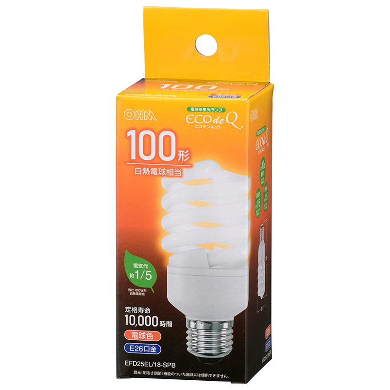 楽天市場】オーム電機 電球形蛍光灯（蛍光ランプ） D形