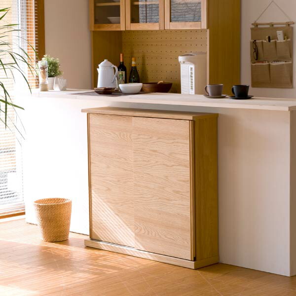 スリム 引き戸 幅90 キッチン収納棚 カウンター下 完成品 高さ85cm D22 整理棚 オーク材 ルーター 薄型 木製 収納 奥行22 食器 コップ ダイニング ロータイプ 新築祝い すきま シンプル ベーシック P最大19倍 6 22 00 カウンター下収納 薄型 奥行22 高さ85