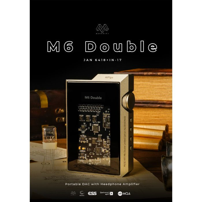 【7/25限定★抽選で最大100%ポイントバック！(要エントリー)】MUSE HiFi M6Double ポータブルDACアンプ JAN6418 真空管搭載 3.5/4.4mm バランス接続 Bluetooth対応 LDAC aptX Adaptive ニクシー管 ディスプレイ搭載 ミューズハイファイ【グループG】｜ｅイヤホン店 43,680円